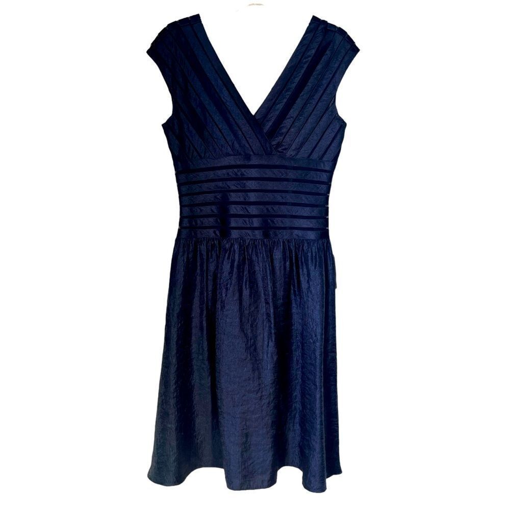 NWT Adrianna Papell Blue Tiered Party Holiday Evening luxury Cocktail Dress sz 8